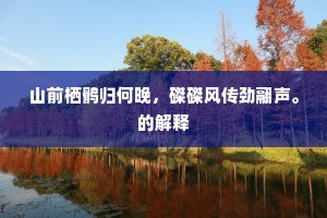 山前栖鹘归何晚，磔磔风传劲翮声。的解释
