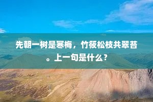 先朝一树是寒梅，竹筱松枝共翠苔。上一句是什么？