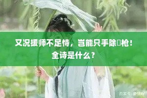 又况援师不足恃，岂能只手除欃枪！全诗是什么？
