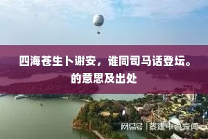四海苍生卜谢安，谁同司马话登坛。的意思及出处