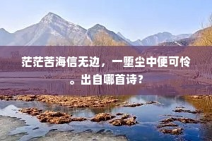 茫茫苦海信无边，一堕尘中便可怜。出自哪首诗？