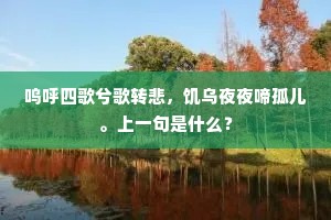 呜呼四歌兮歌转悲，饥乌夜夜啼孤儿。上一句是什么？