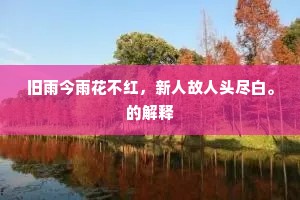 旧雨今雨花不红，新人故人头尽白。的解释