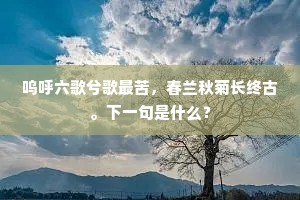 呜呼六歌兮歌最苦，春兰秋菊长终古。下一句是什么？