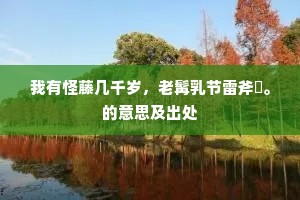 我有怪藤几千岁，老髯乳节雷斧斸。的意思及出处