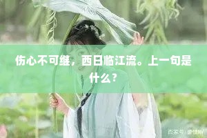 伤心不可继，西日临江流。上一句是什么？