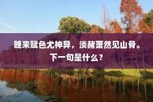 晚来赋色尤神异，淡赭萧然见山骨。下一句是什么？