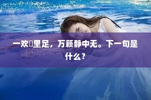 一欢閒里足，万籁静中无。下一句是什么？