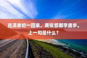 直须亲切一回来，莫似邯郸学唐步。上一句是什么？
