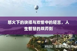 怒火下的抉择与欢愉中的轻言，人生智慧的双刃剑