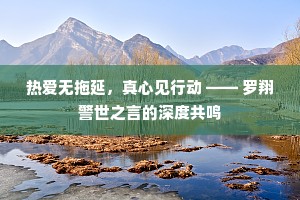 热爱无拖延，真心见行动 —— 罗翔警世之言的深度共鸣