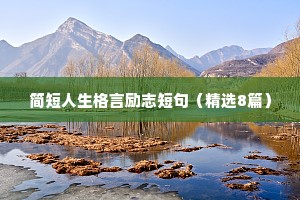 简短人生格言励志短句（精选8篇）