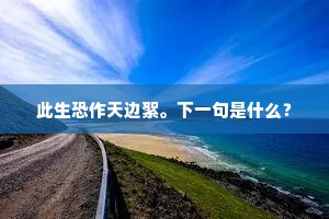 此生恐作天边絮。下一句是什么？
