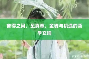 舍得之间，见真章，金钱与机遇的哲学交响