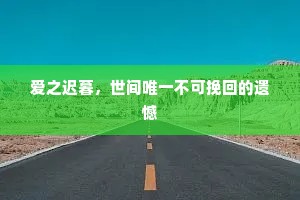 爱之迟暮，世间唯一不可挽回的遗憾