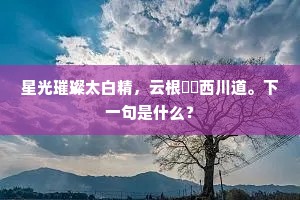 星光璀璨太白精，云根崒嵂西川道。下一句是什么？