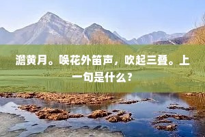 澹黄月。唤花外笛声，吹起三叠。上一句是什么？