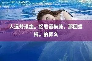 人远芳讯绝。忆载酒横塘，那回鸳楫。的释义