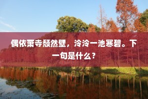 偶依萧寺颓然壁，泠泠一池寒碧。下一句是什么？