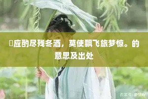 祇应酌尽残冬酒，莫使飘飞旅梦惊。的意思及出处