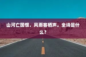 山河亡国恨，风雨客栖声。全诗是什么？