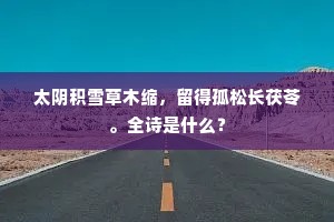 太阴积雪草木缩，留得孤松长茯苓。全诗是什么？