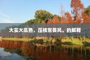 大实大瓜熟，压枝常畏风。的解释
