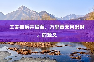 工夫彻后开眉看，万里青天月出时。的释义