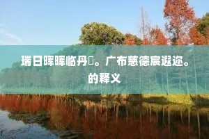 瑞日晖晖临丹扆。广布慈德宸遐迩。的释义