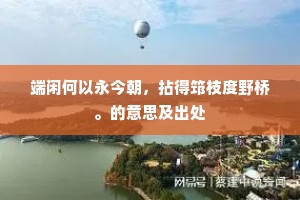 端闲何以永今朝，拈得筇枝度野桥。的意思及出处