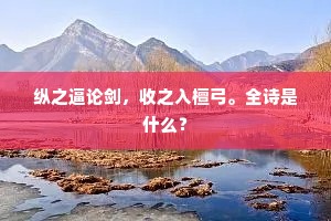 纵之逼论剑，收之入檀弓。全诗是什么？
