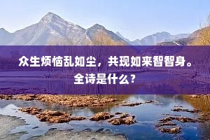 众生烦恼乱如尘，共现如来智智身。全诗是什么？