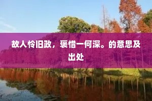 故人怜旧政，褒惜一何深。的意思及出处