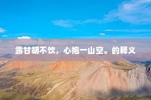 露甘胡不饮，心抱一山空。的释义