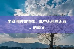 坐阅四时如镜像，此中无利亦无衰。的释义