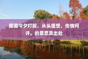 卿卿今夕灯前，从头细想，伤情何许。的意思及出处