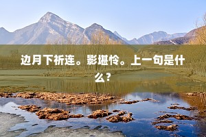 边月下祈连。影堪怜。上一句是什么？