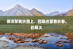 要须挈我沂泗上，回瓢点瑟看长春。的释义