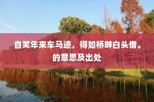 自笑年来车马迹，得如桥畔白头僧。的意思及出处