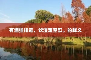 有酒强排遣，饮湿难空缸。的释义