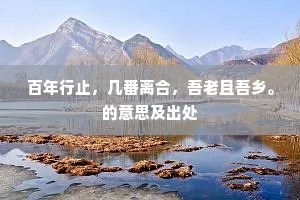 百年行止，几番离合，吾老且吾乡。的意思及出处