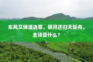 东风又绿溪边草，明月还归天际舟。全诗是什么？