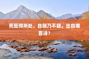 死既得所处，自顾乃不疑。出自哪首诗？