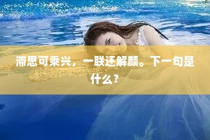 滞思可乘兴，一联还解颜。下一句是什么？
