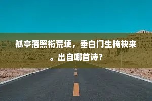 孤亭落照衔荒埂，垂白门生掩袂来。出自哪首诗？