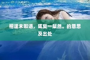 相逢未暇语，辄复一粲然。的意思及出处