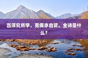 岂须究所学，觅偈亦自贤。全诗是什么？