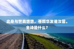 此身与世真悠悠，苍颜华发谁汝留。全诗是什么？