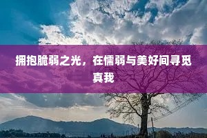 拥抱脆弱之光，在懦弱与美好间寻觅真我