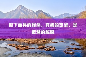撕下面具的释然，真我的觉醒，是疲惫的解脱